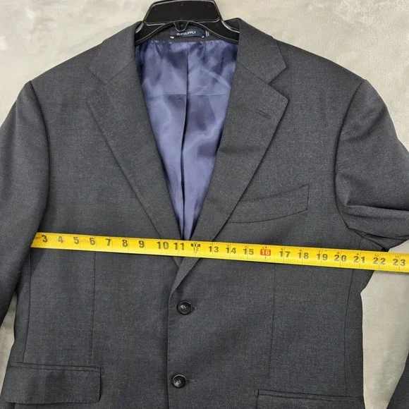 SUITSUPPLY Jacket Mens 44R Gray Blazer Suit Napoli Reda Wool Surgeons Cuff